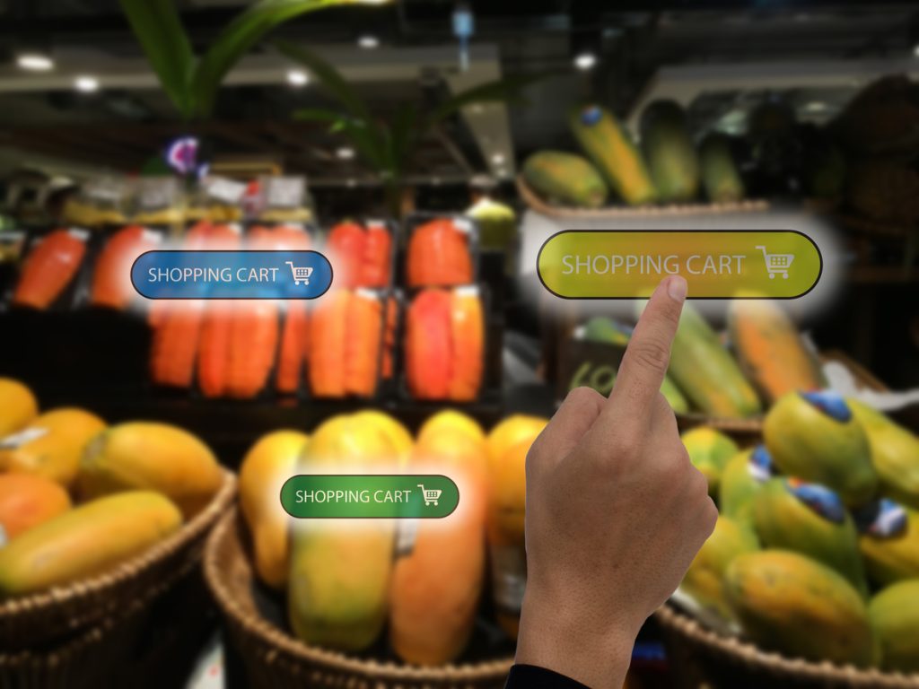iot,internet of things marketing concepts, customer use augmented reality to buy the product by use ar application to add to cart display at retailiot,internet of things marketing concepts, customer use augmented reality to buy the product by use ar application to add to cart display at retail