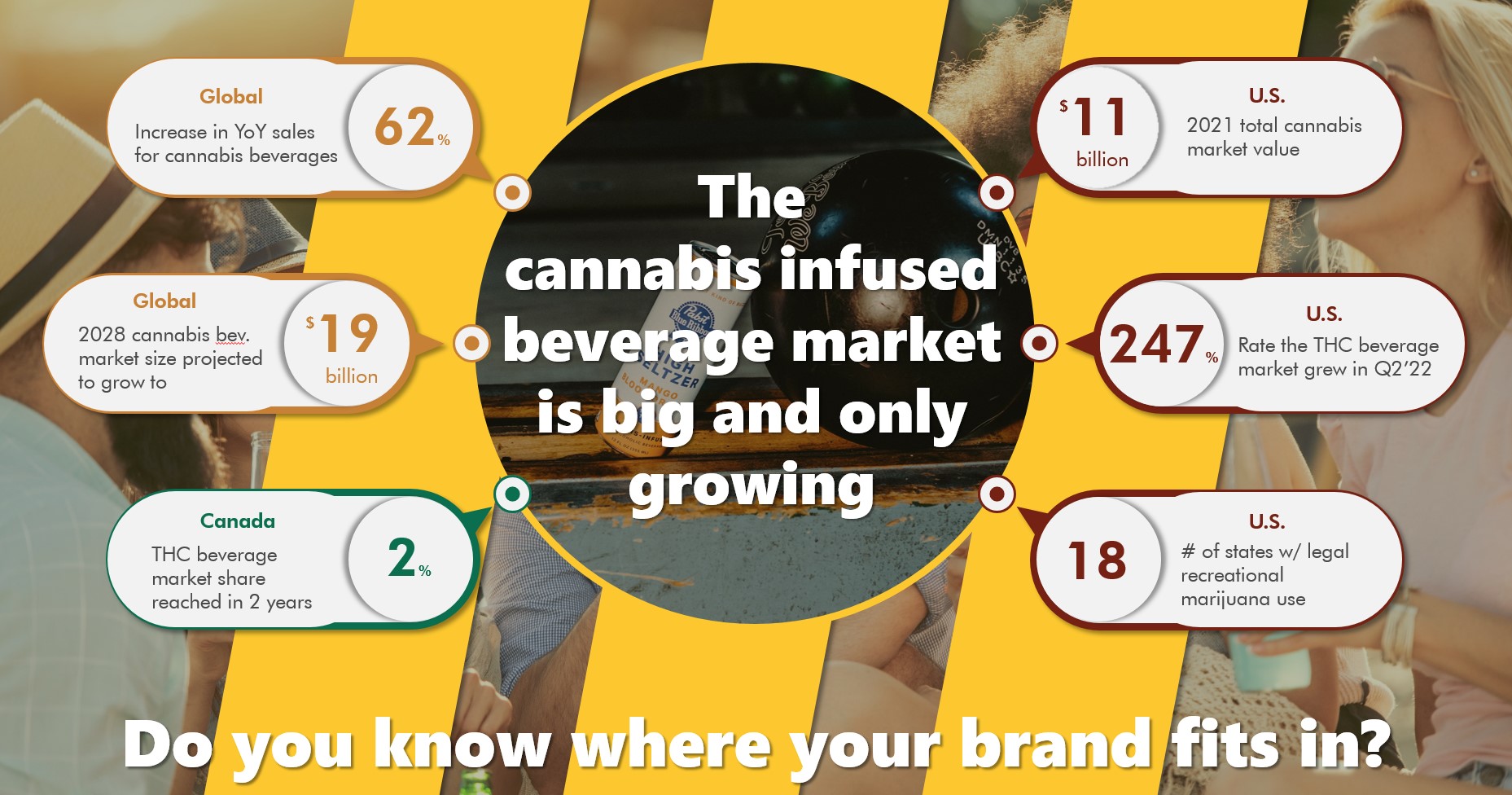 Data flow chart on the cannabis infused beverage market with Global and U.S. Data