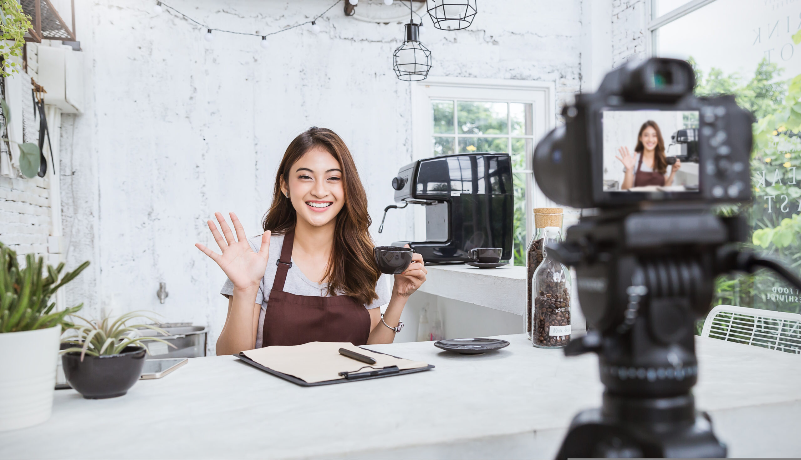 influencer in front of camera